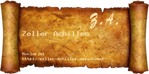 Zeller Achilles névjegykártya